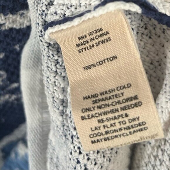 Soft Surroundings Blue & White Breathable Knit Floral Sweater - Picture 12 of 16